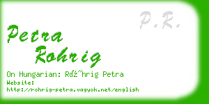 petra rohrig business card